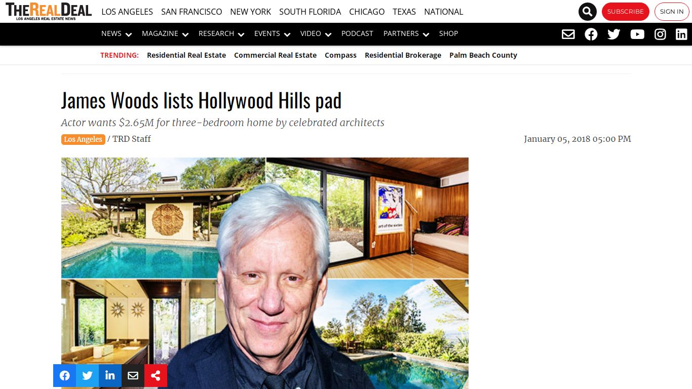 James Woods | Hollywood Hills | 7256 Sunnydip Trail - The Real Deal Los ...